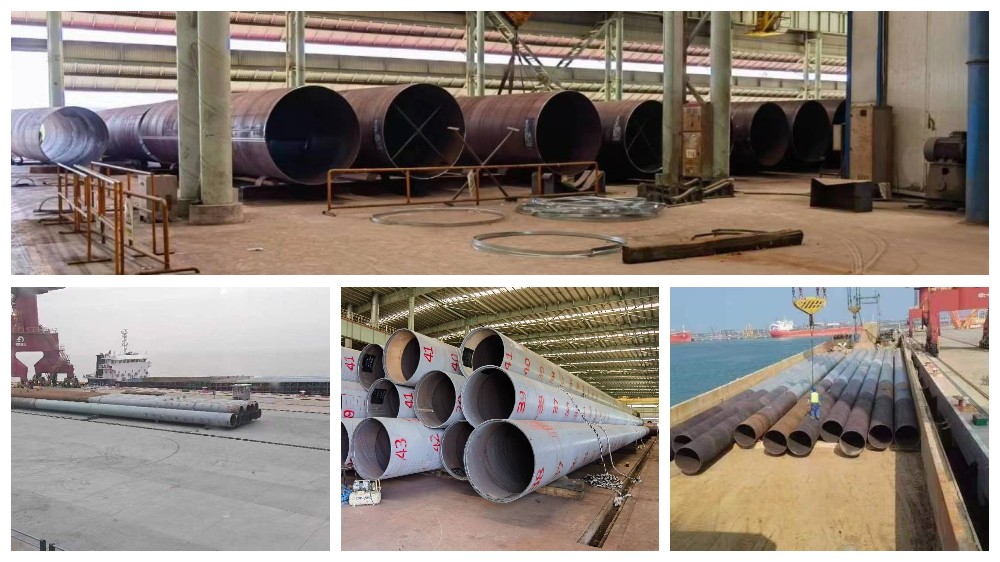 Exportação de tubos de aço SSAW