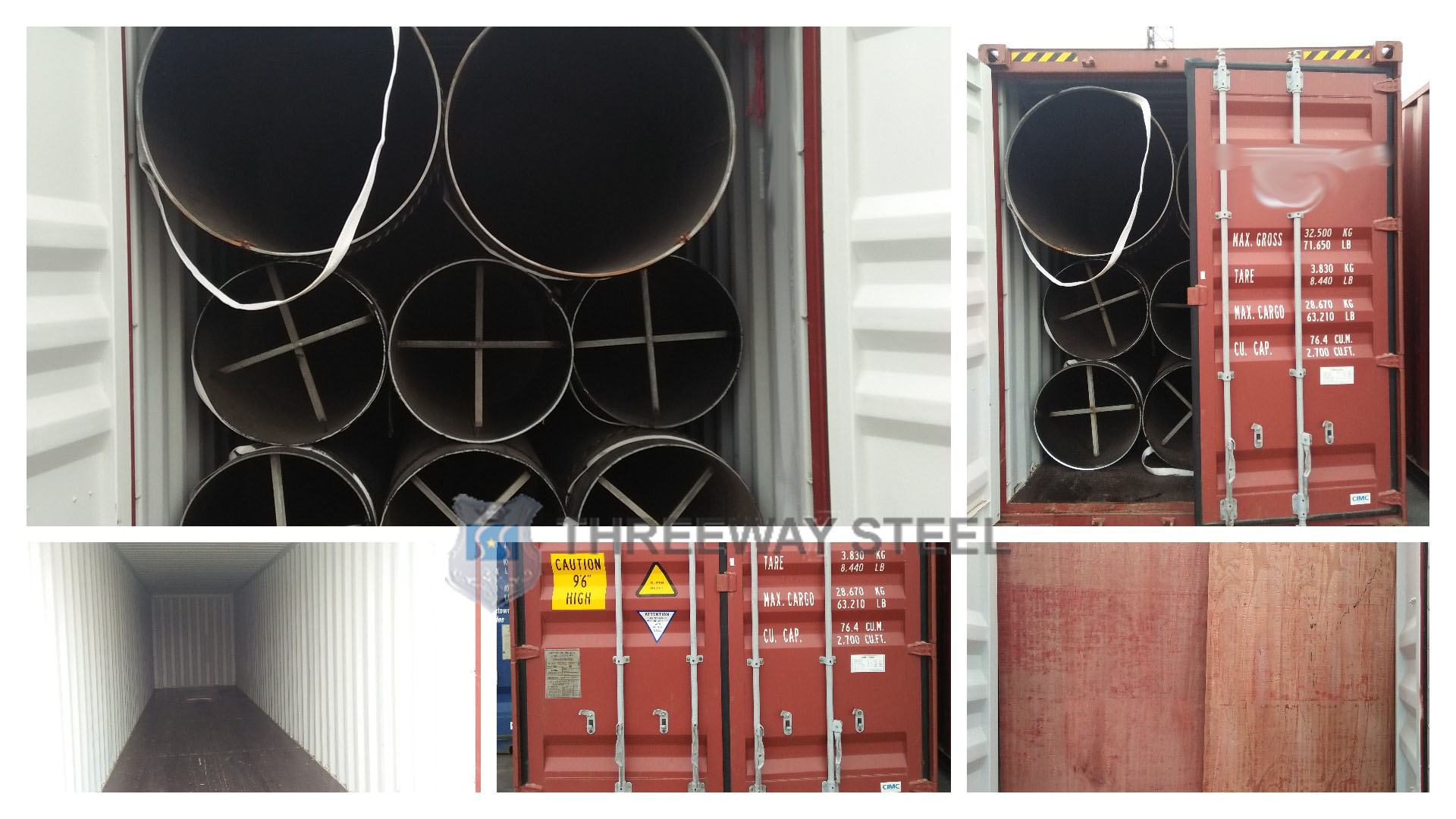 exportação de tubos de aço de grande diâmetro